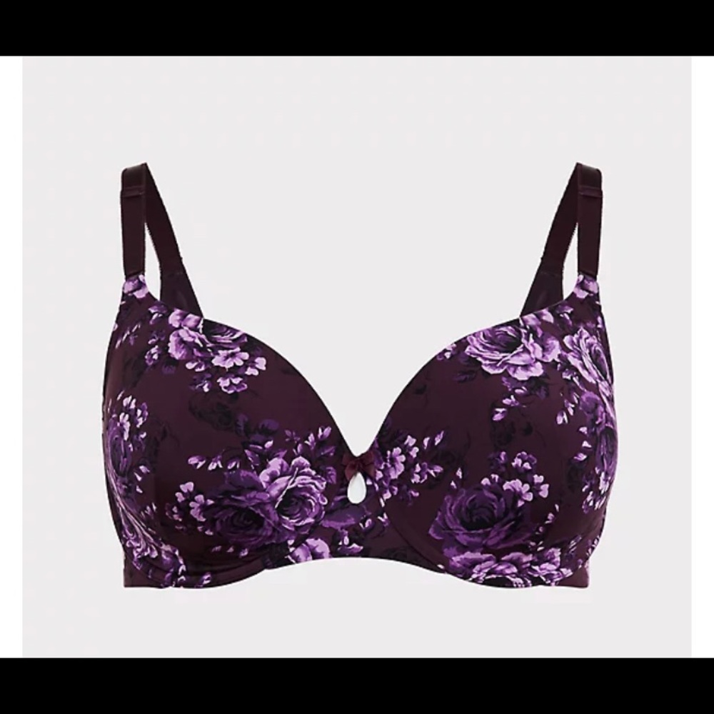 PURPLE SKULL FLORAL WOMENS BRA